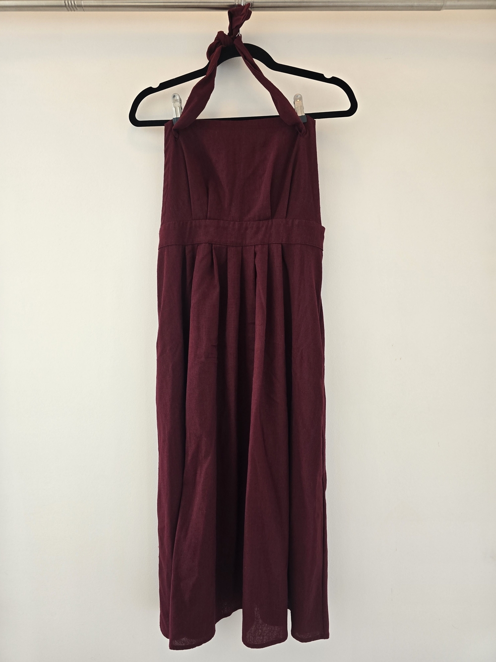 Halter Maxi Dress in Deep Burgundy